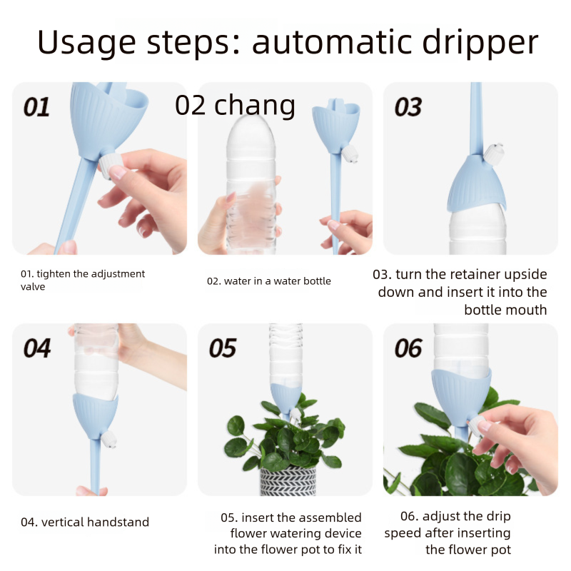 Novo modelo de dispositivo gotejador com vazão ajustável automática para irrigação de flores, percolador, exclusivo para uso internacional._voghion.com