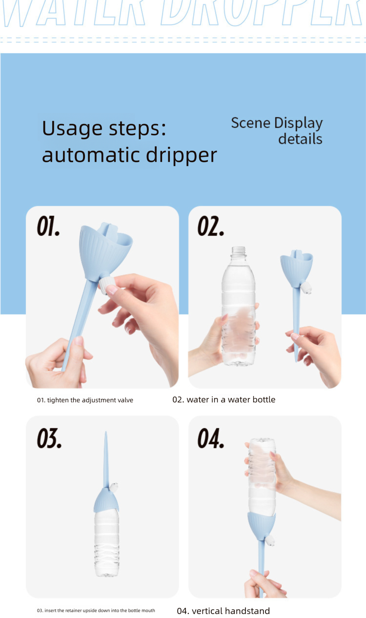 Novo modelo de dispositivo gotejador com vazão ajustável automática para irrigação de flores, percolador, exclusivo para uso internacional._voghion.com