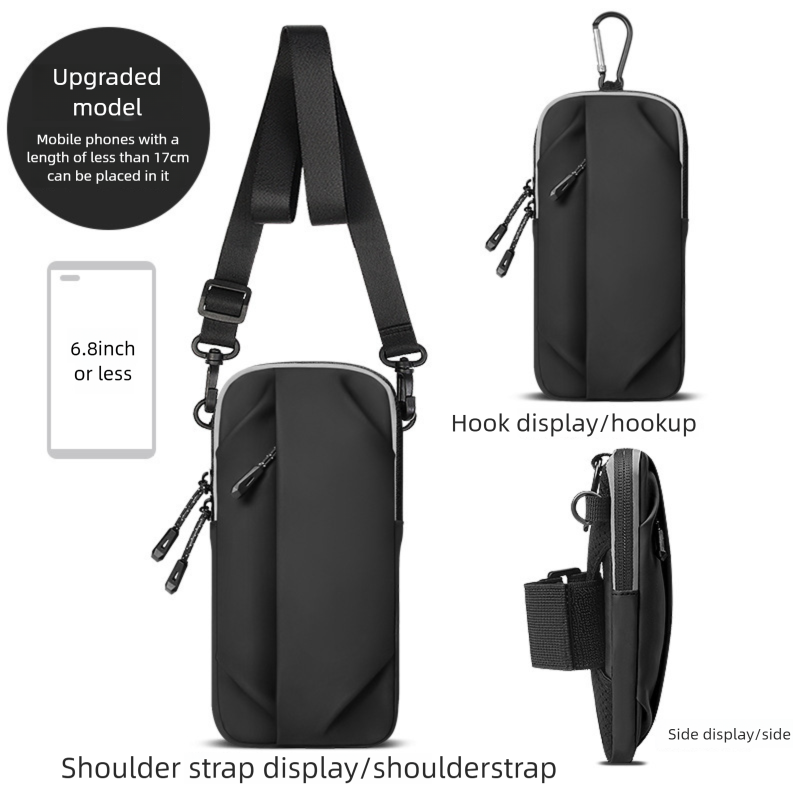 Bolsa multifuncional para braço e transversal, unissex, ideal para atividades físicas ao ar livre, ciclismo, corrida e uso casual._voghion.com