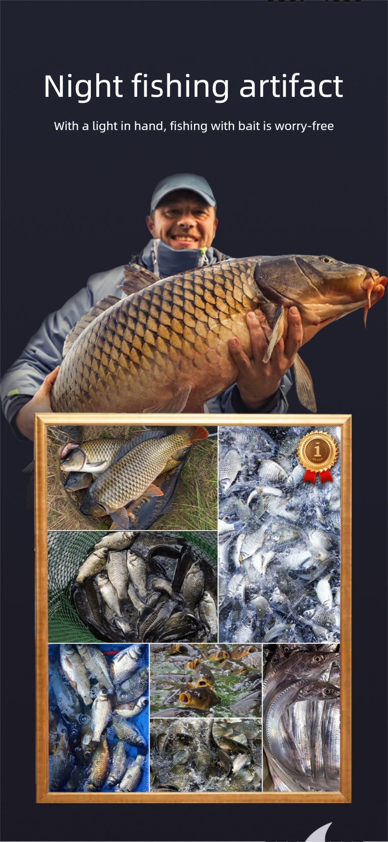 Genopladelig led pandelampe til natfiskeri med bevægelsessensor_voghion.com