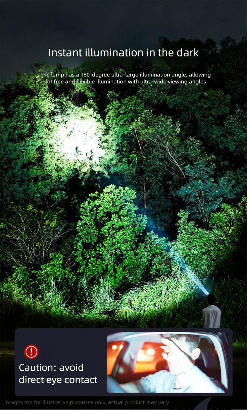 Genopladelig led pandelampe til natfiskeri med bevægelsessensor_voghion.com