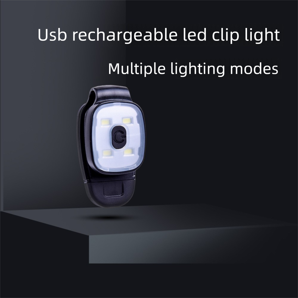 Linterna frontal LED recargable por USB con clip, luz de advertencia de emergencia multifuncional, minilámpara portátil de bolsillo para correr y acampar._voghion.com