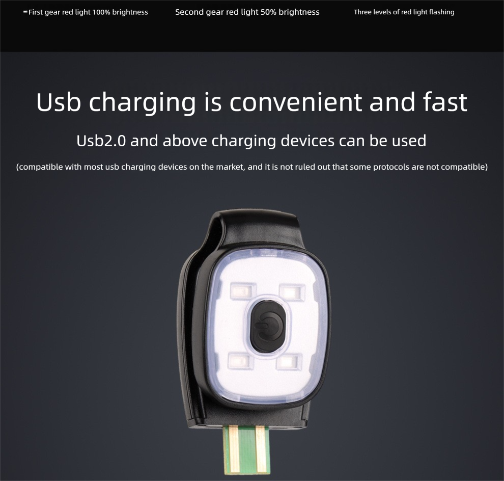 Linterna frontal led con clip recargable para camping y correr_voghion.com
