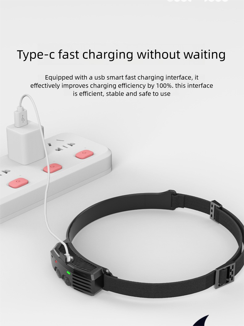 Genopladelig led pandelampe til natfiskeri med bevægelsessensor_voghion.com