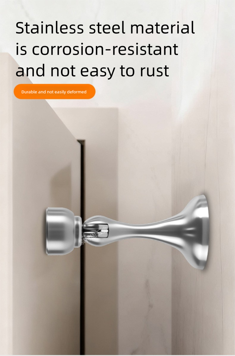 Magnetisk dørstopper i 304 rustfrit stål med kollisionsbeskyttelse_voghion.com