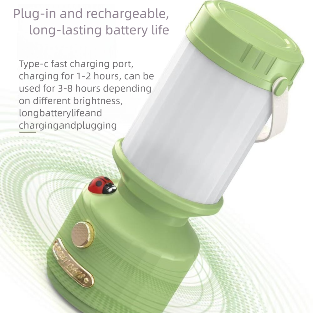 Ladybug-Shaped Outdoor Camping Light, Creative LED Night Light For Camping & Emergency, Portable Rechargeable Sleep Lamp_voghion.com