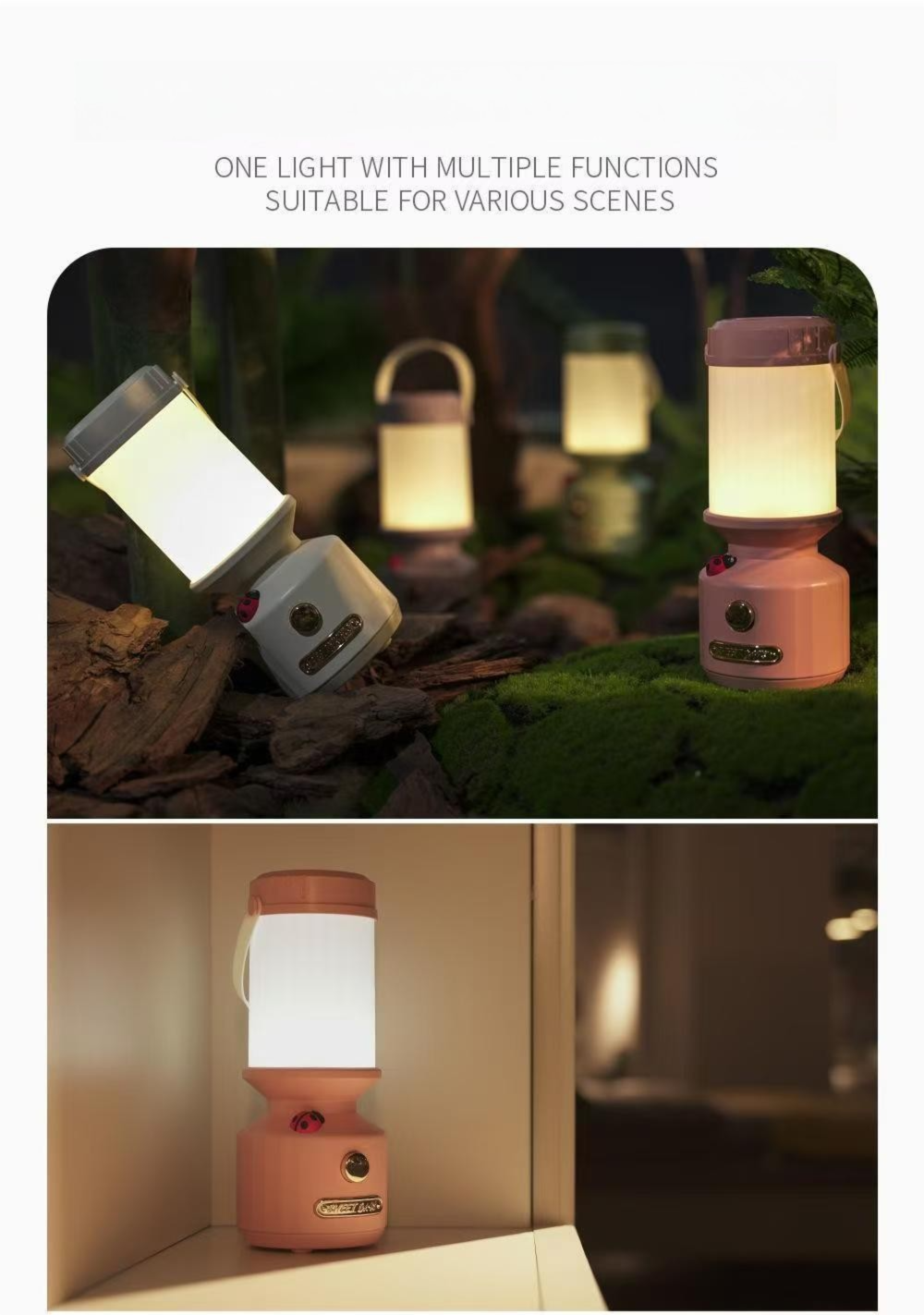Outdoor Camping Lantern Ladybug Shaped Rechargeable Led Light_voghion.com