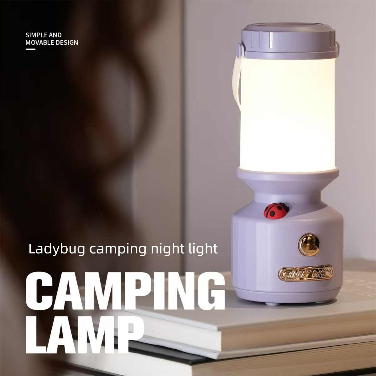 Ladybug-Shaped Outdoor Camping Light, Creative LED Night Light For Camping & Emergency, Portable Rechargeable Sleep Lamp_voghion.com