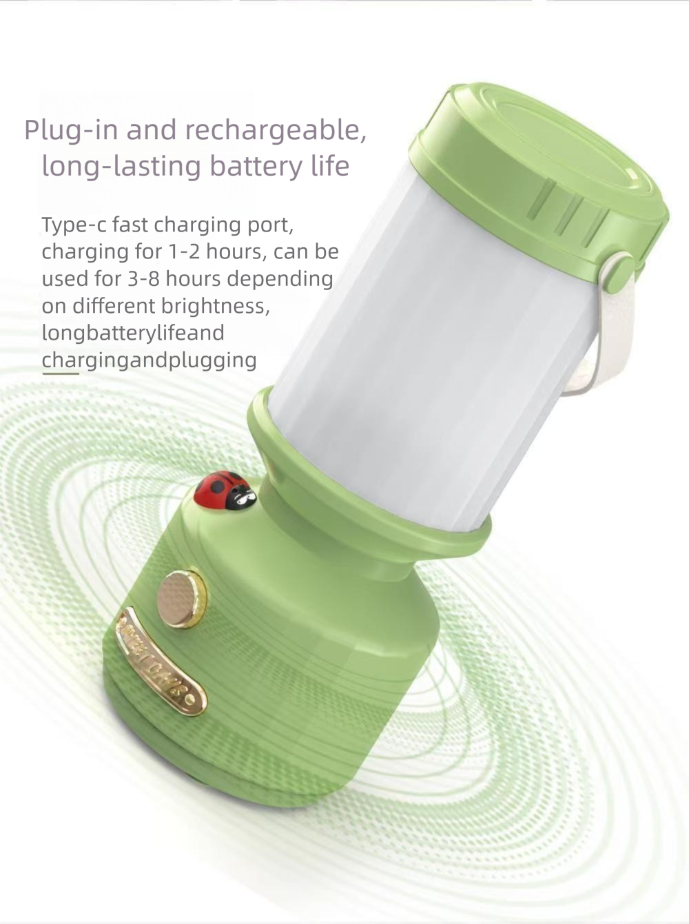 Outdoor Camping Lantern Ladybug Shaped Rechargeable Led Light_voghion.com