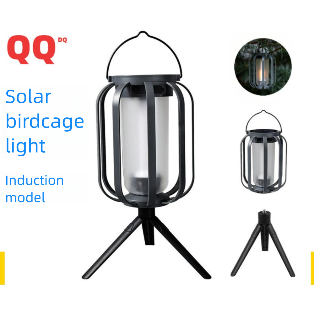 2025 New Solar Flame Camping Light, Outdoor Decorative Hanging Lamp, Tripod Ambient Light For Yard & Camping_voghion.com
