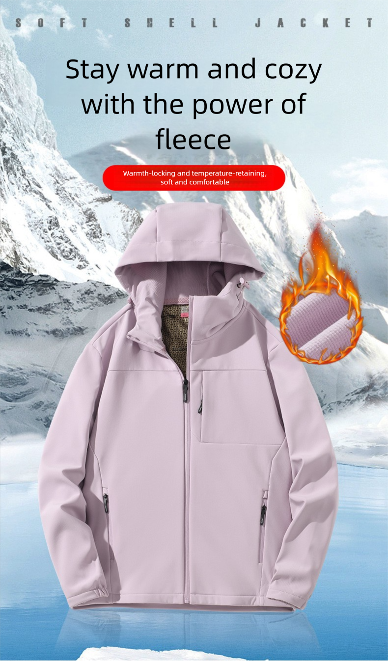 Graphene fliso softshell striukė žygiams vyrams ir moterims_voghion.com