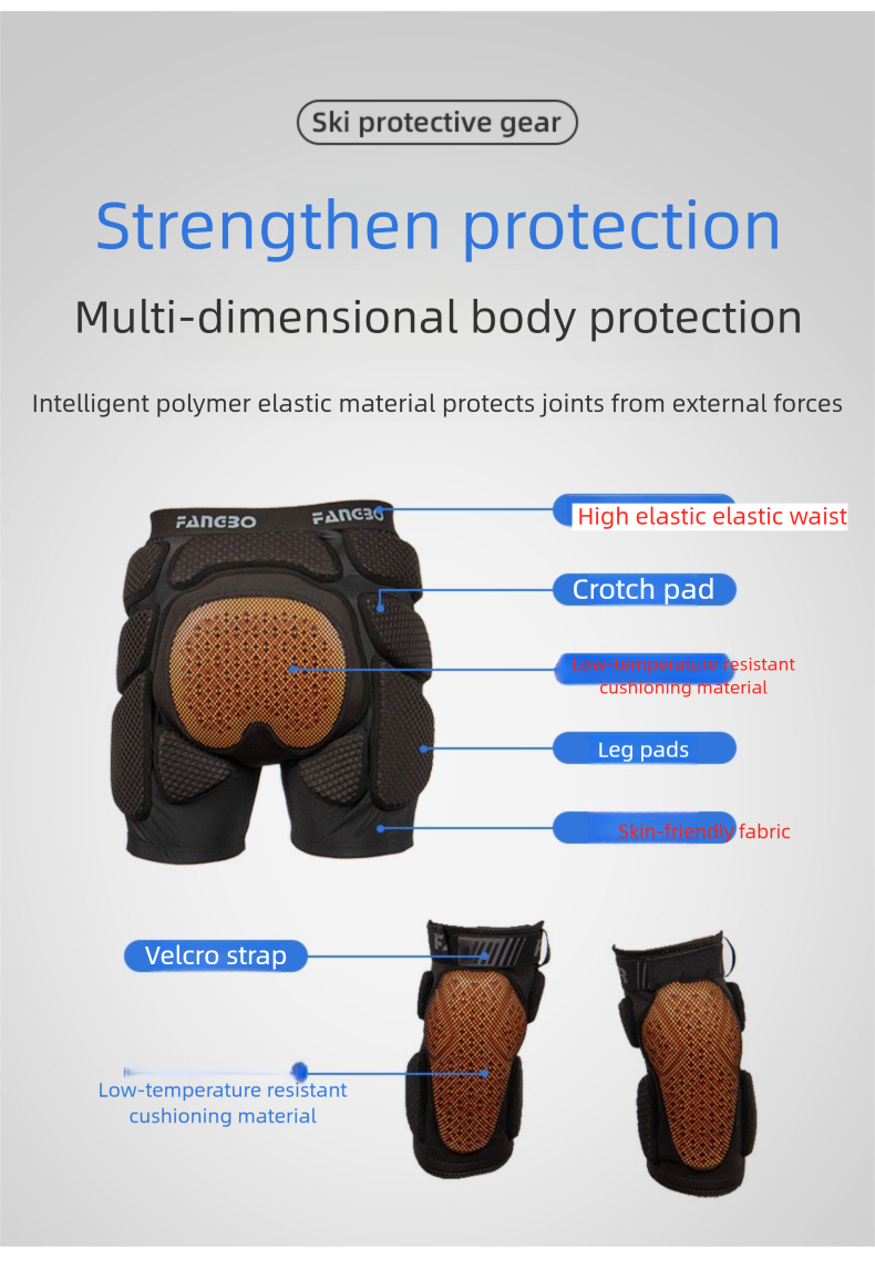 Ski Protective Gear Set - Hip, Knee & Elbow Pads For Men & Women, Impact-Resistant Pants For Skiing & Ice Skating_voghion.com
