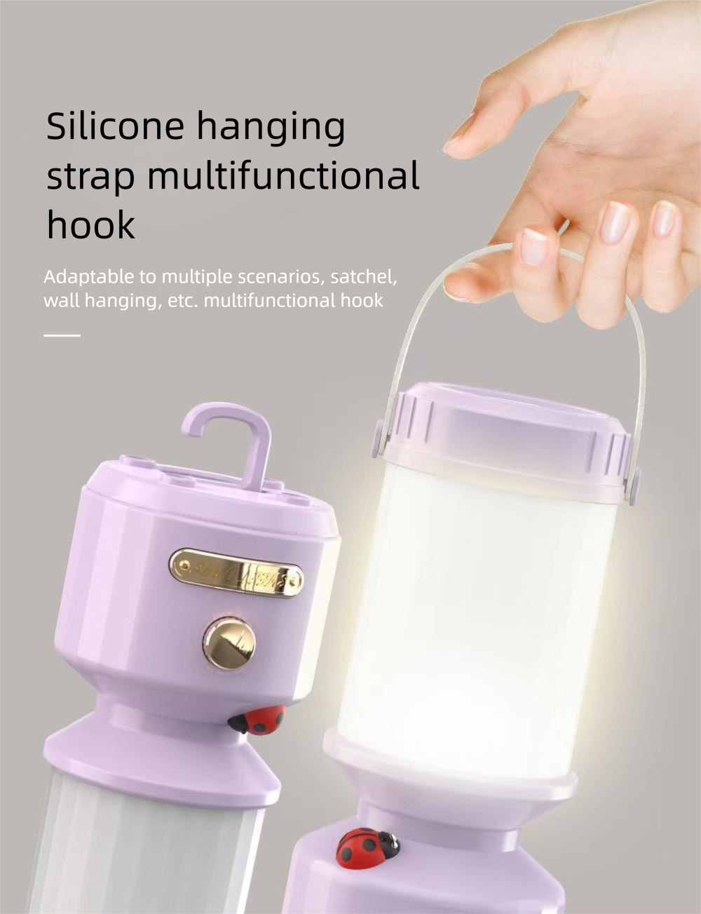 Outdoor Camping Lantern Ladybug Shaped Rechargeable Led Light_voghion.com