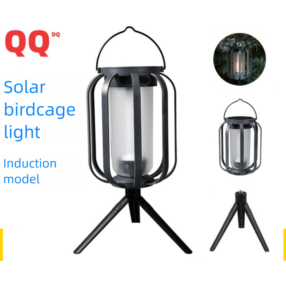 2025 New Solar Flame Camping Light, Outdoor Decorative Hanging Lamp, Tripod Ambient Light For Yard & Camping_voghion.com