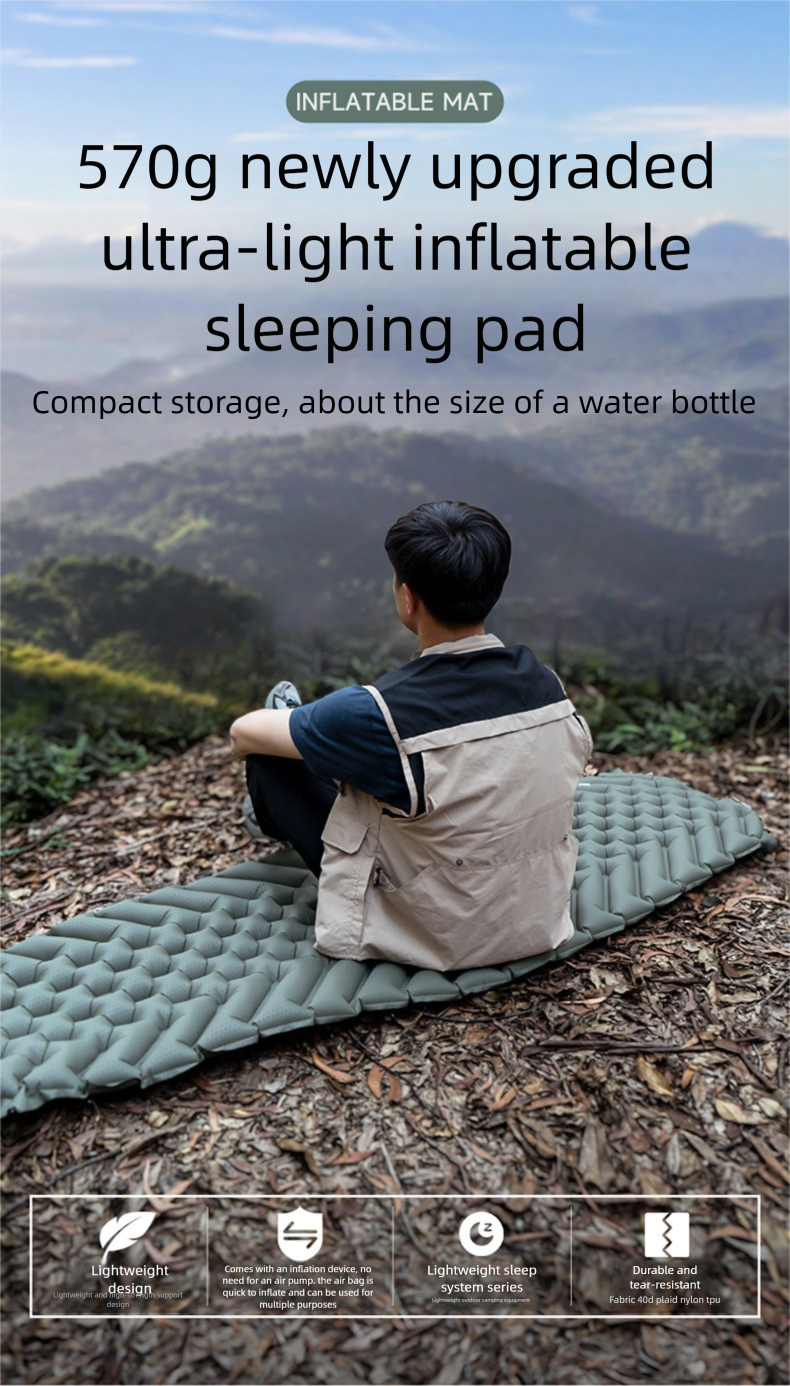Opblaasbare campingmat voor één persoon waterdichte luchtmat_voghion.com