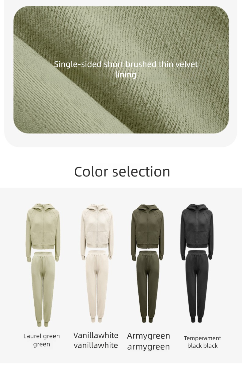 Conjunto de hoodie e calças jogger feminino para yoga e treino_voghion.com