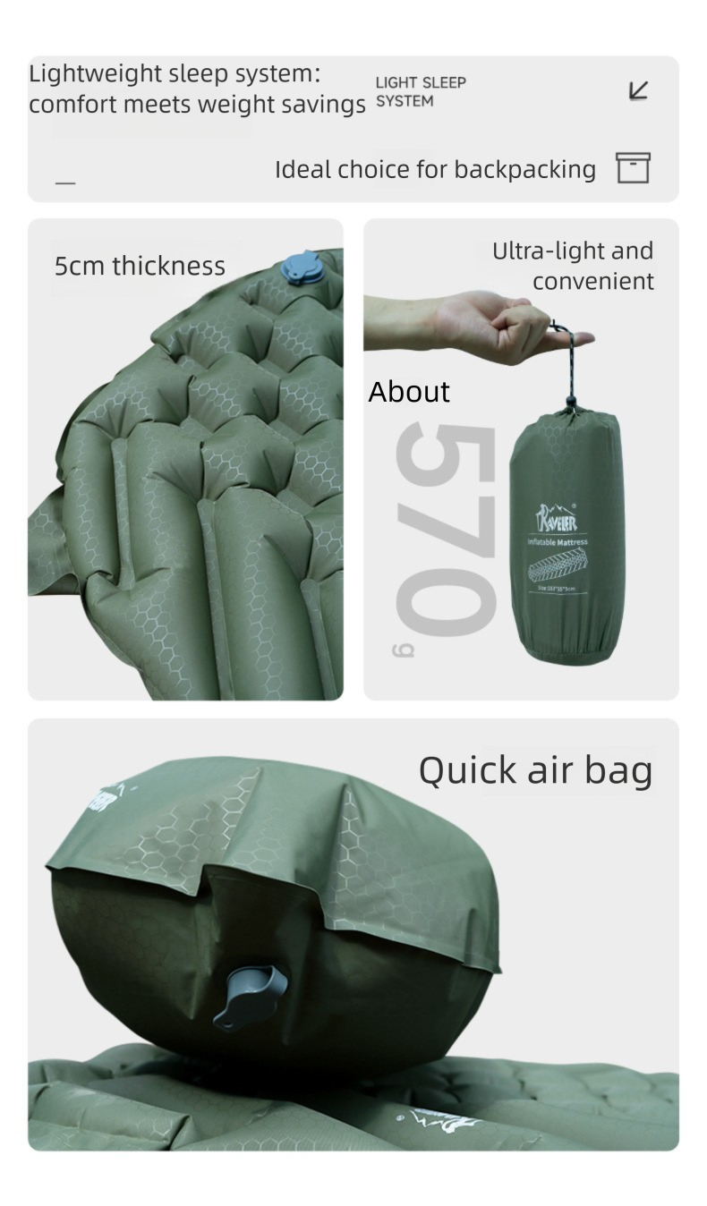 Opblaasbare campingmat voor één persoon waterdichte luchtmat_voghion.com