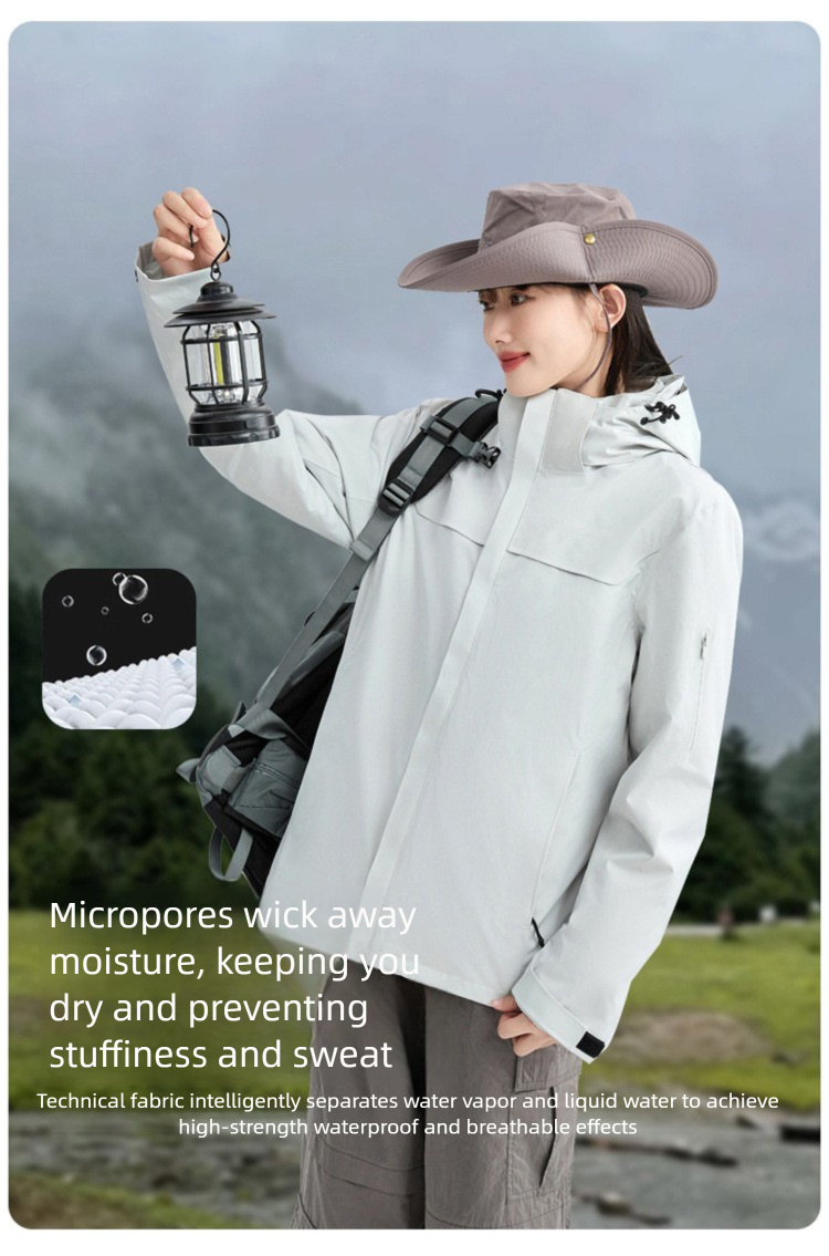 3-in-1 Outdoor Jacket For Hiking And Skiing Waterproof Coat_voghion.com