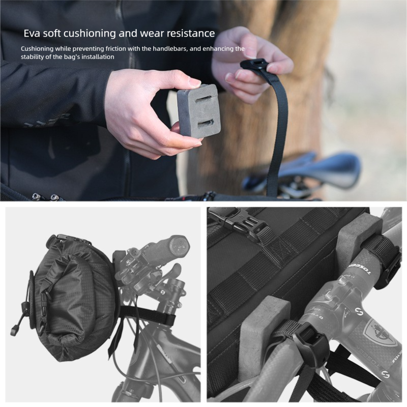 Lightweight Water-Resistant Bike Handlebar Bag, Front Mounted Bucket Bag With Inner Pocket For Cycling
_voghion.com