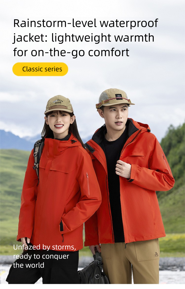 3-in-1 Outdoor Jacket For Hiking And Skiing Waterproof Coat_voghion.com