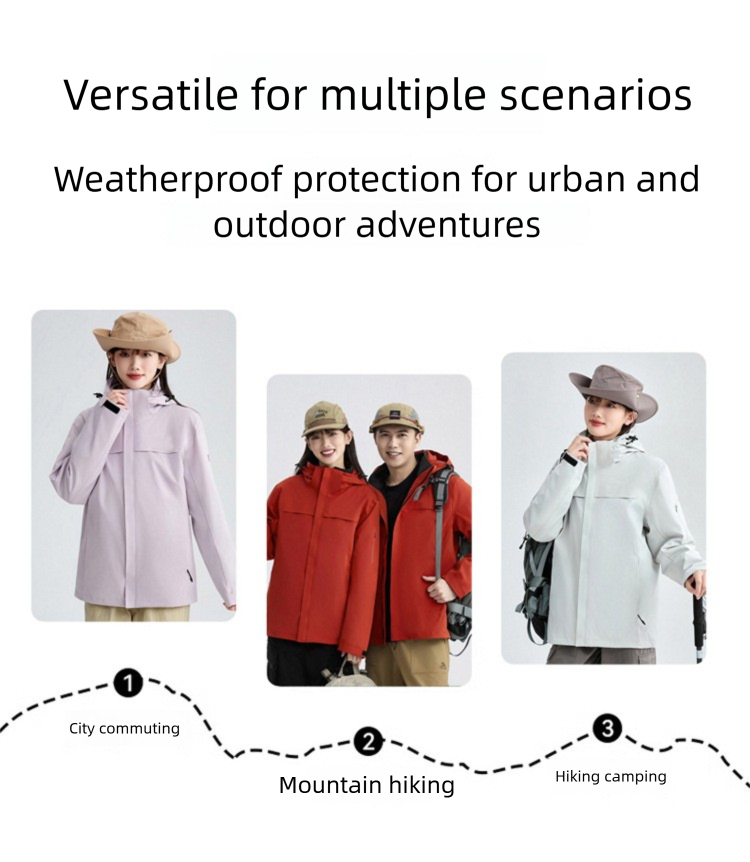 3-in-1 Outdoor Jacket For Hiking And Skiing Waterproof Coat_voghion.com