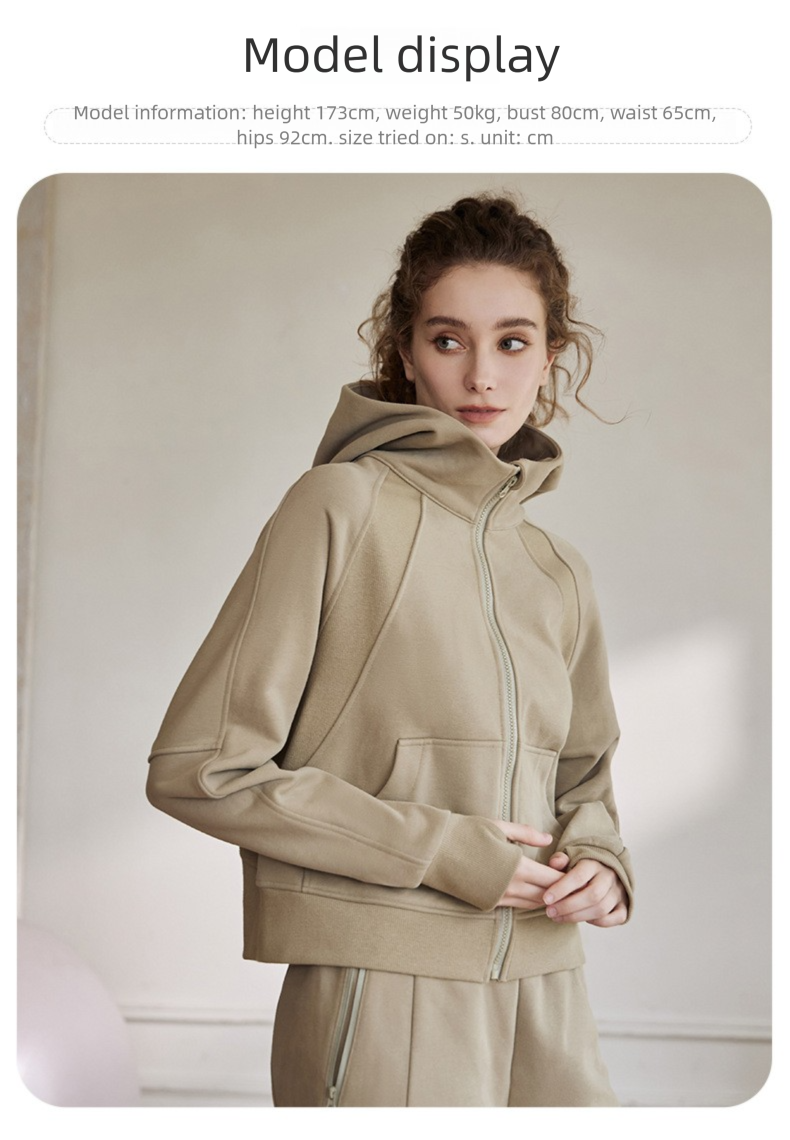 Conjunto de hoodie e calças jogger feminino para yoga e treino_voghion.com