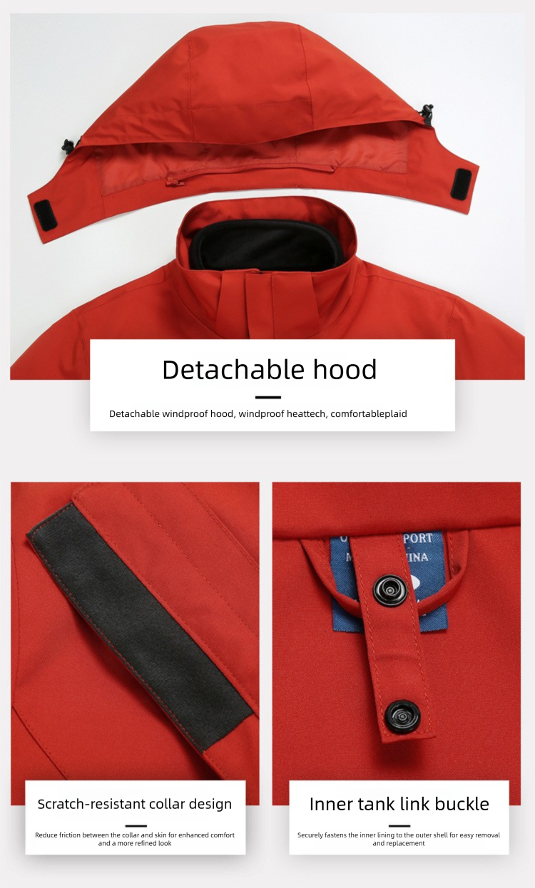 3-in-1 Outdoor Jacket For Hiking And Skiing Waterproof Coat_voghion.com