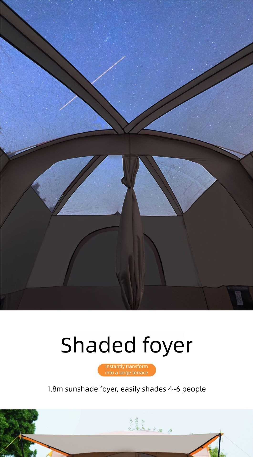 Cort de camping mare pentru mai multe persoane pliabil și impermeabil_voghion.com