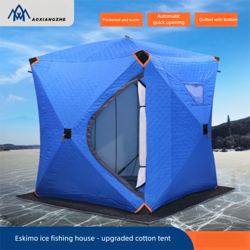 Outdoor Winter Ice Fishing Shelter, Thickened Insulated Portable Ice Shanty For Multi-Person Snow Fishing_voghion.com