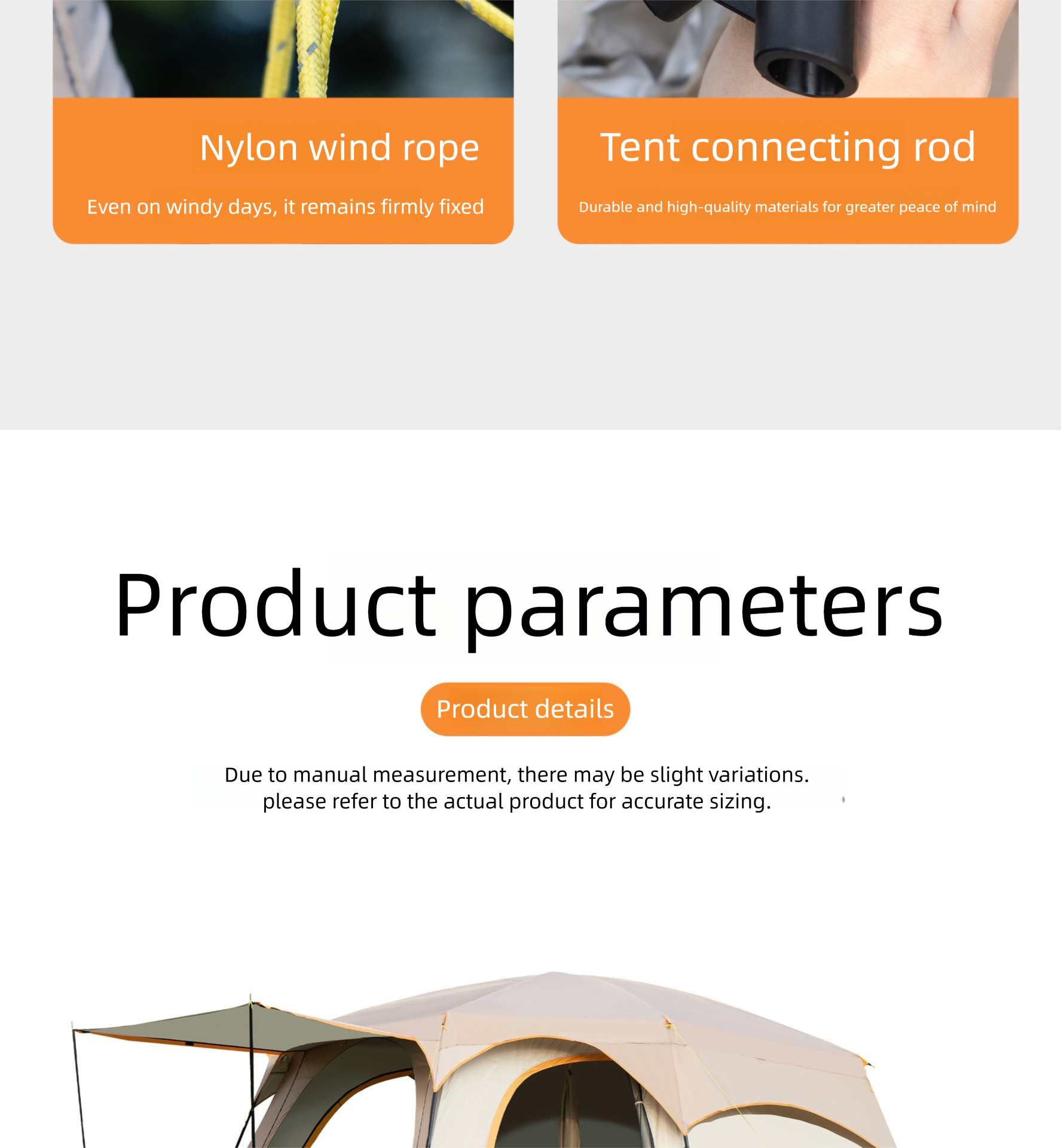 Cort de camping mare pentru mai multe persoane pliabil și impermeabil_voghion.com