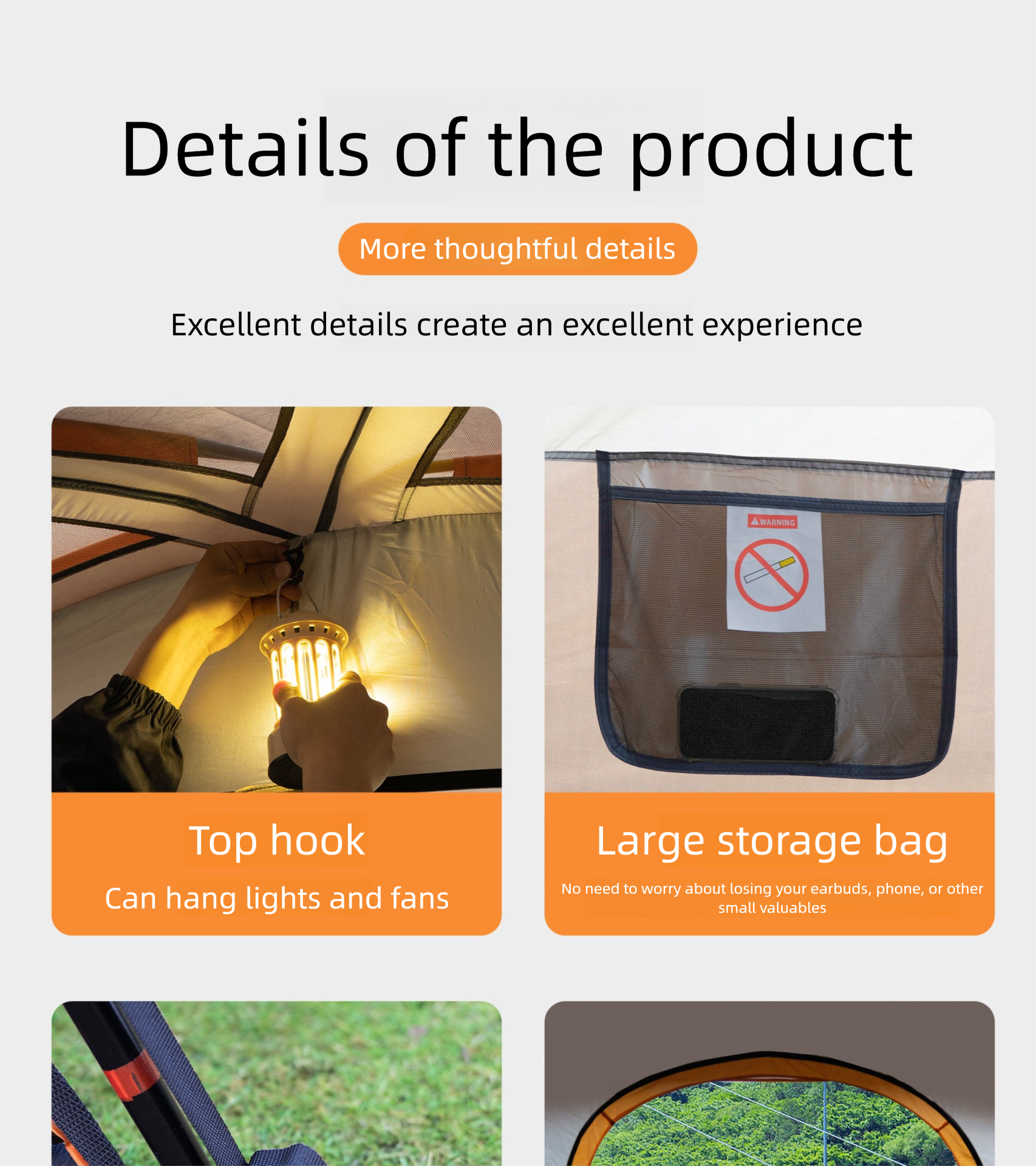 Cort de camping mare pentru mai multe persoane pliabil și impermeabil_voghion.com