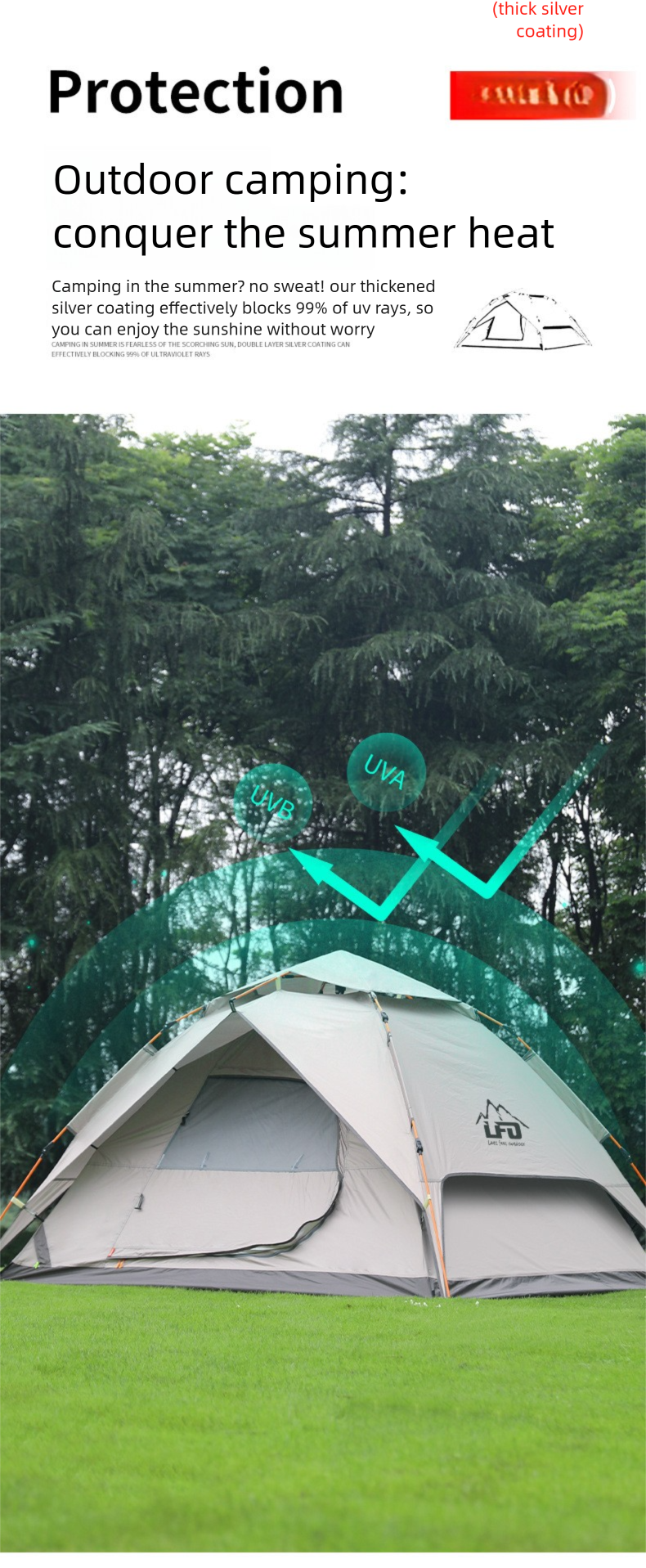 Automatic Pop-up Camping Tent Waterproof Uv-resistant Two Layer_voghion.com