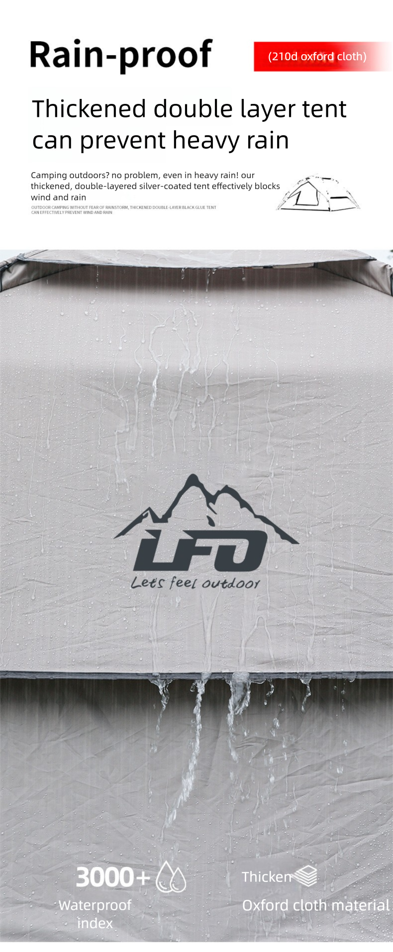 Automatic Pop-up Camping Tent Waterproof Uv-resistant Two Layer_voghion.com