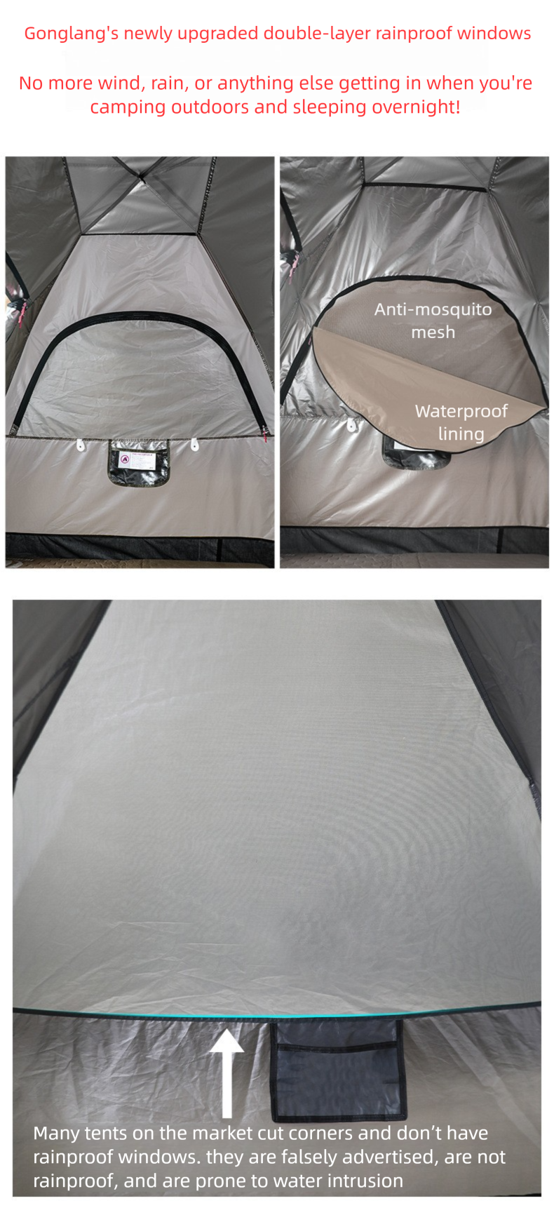 Automatic Pop-up Camping Tent Waterproof Uv-resistant Two Layer_voghion.com