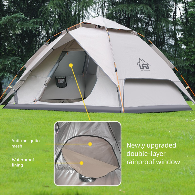 Automatic Pop-up Camping Tent Waterproof Uv-resistant Two Layer_voghion.com