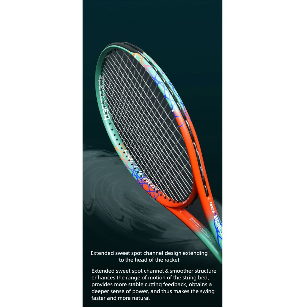 Tennisracket van volledig koolstofvezel, professioneel wedstrijdracket met hoge elasticiteit voor volwassenen (mannen en vrouwen), enkelvoudig trainingsracket

_voghion.com