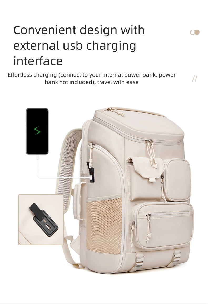 Men's Large Capacity Casual Backpack For Business Trip Travel Cycling Hiking Water-Repellent Outdoor Sports Daypack_voghion.com