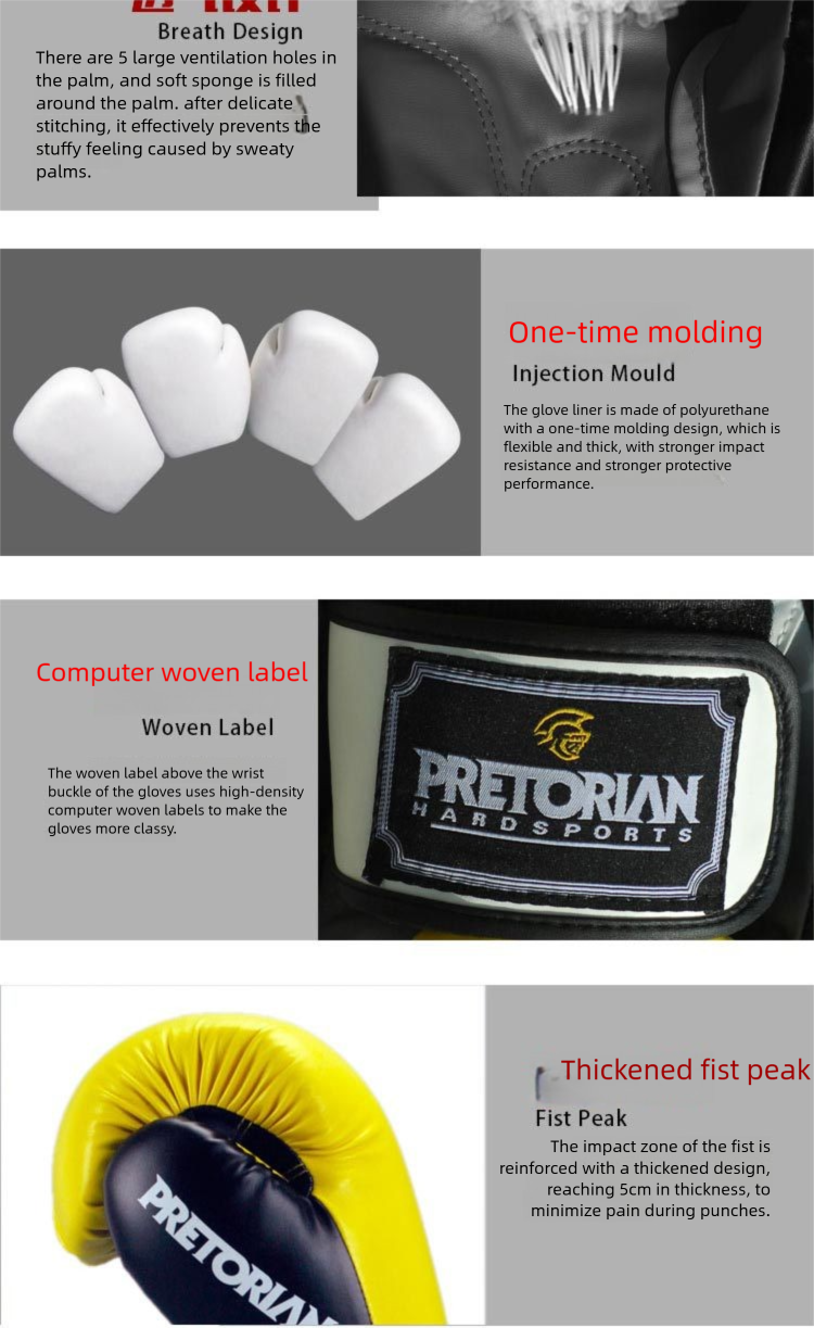 Luvas de boxe brasileiras pretorian para muay thai e kickboxing_voghion.com