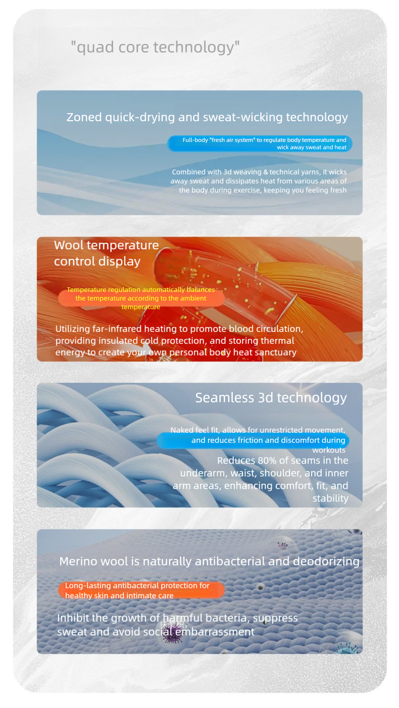 Set intimo termico sci in lana merino da donna manica lunga_voghion.com