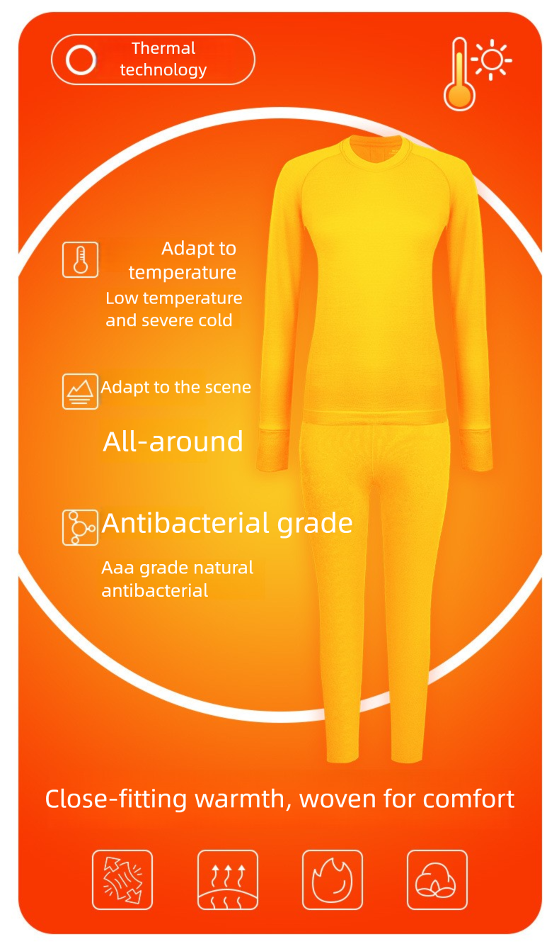 Set intimo termico sci in lana merino da donna manica lunga_voghion.com