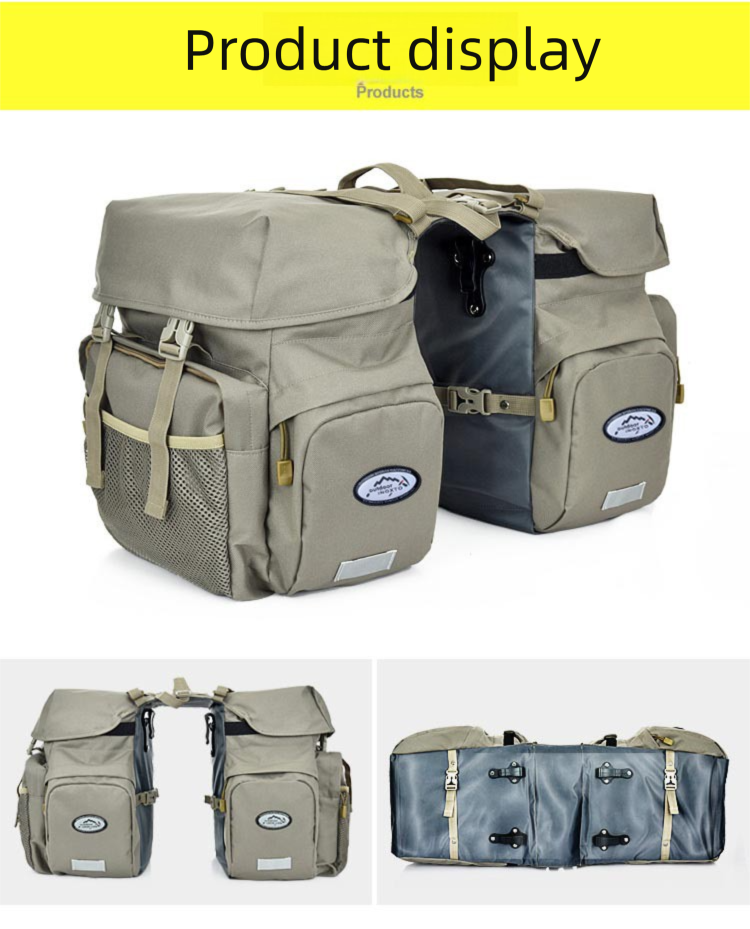 Large Capacity Waterproof Bike Rear Rack Pannier For Mountain Bikes, Long-Distance Cycling Rainproof Gear Bag_voghion.com