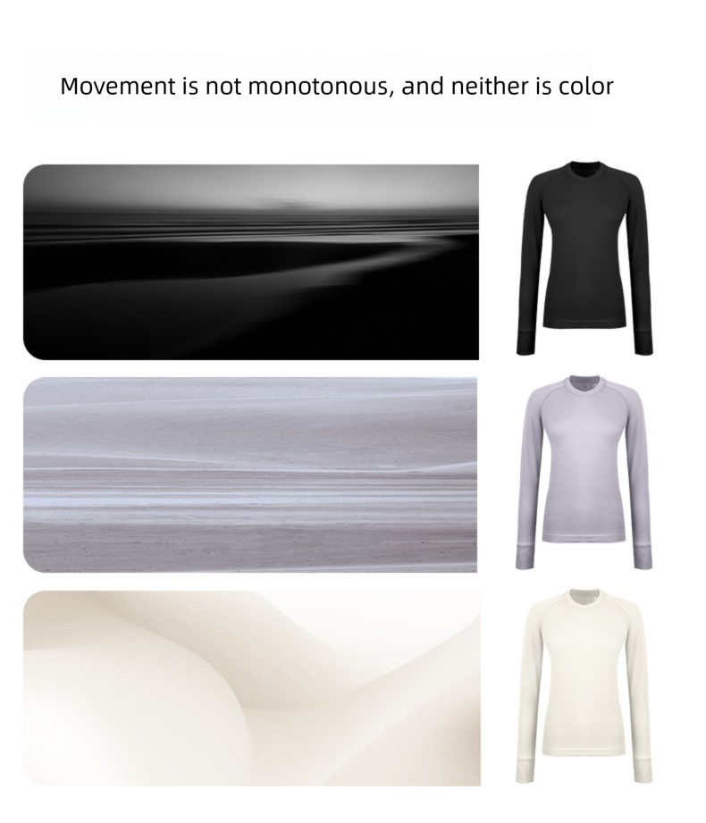 Set intimo termico sci in lana merino da donna manica lunga_voghion.com