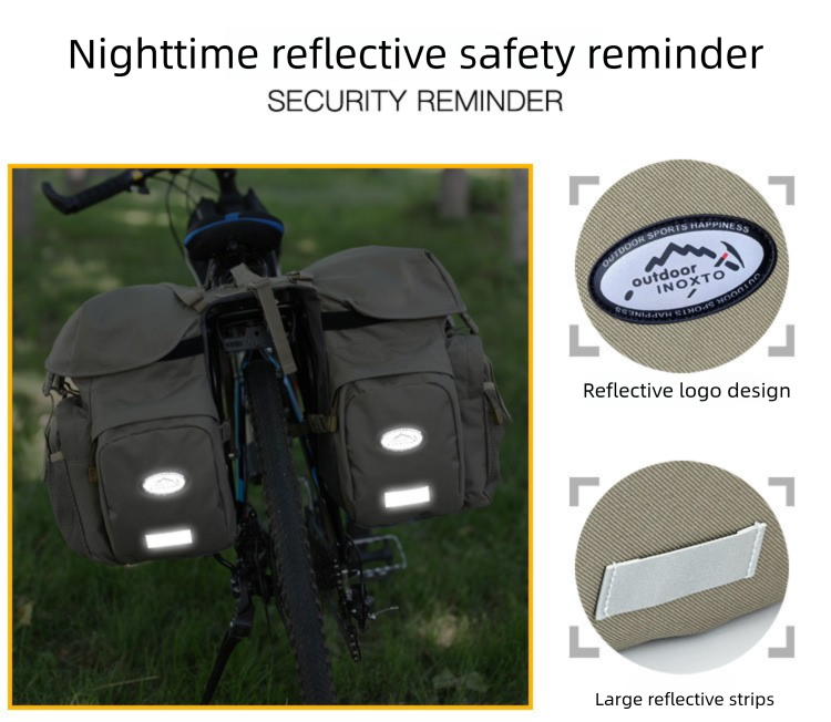 Large Capacity Waterproof Bike Rear Rack Pannier For Mountain Bikes, Long-Distance Cycling Rainproof Gear Bag_voghion.com