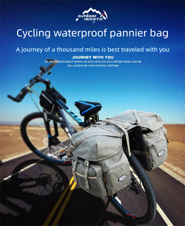 Large Capacity Waterproof Bike Rear Rack Pannier For Mountain Bikes, Long-Distance Cycling Rainproof Gear Bag_voghion.com