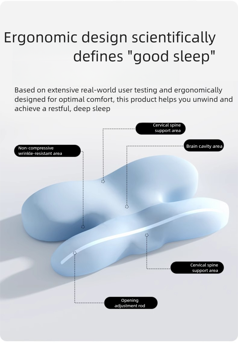 Ergonomic Neck Support Travel Pillow For Deep Sleep And Camping_voghion.com