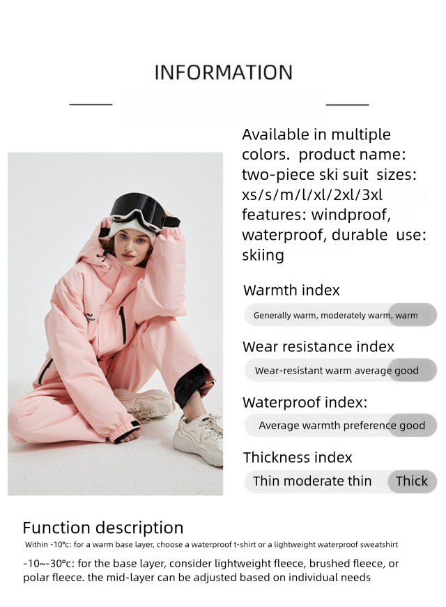 Unisex skipak winddicht waterdicht thermische snowboard set_voghion.com