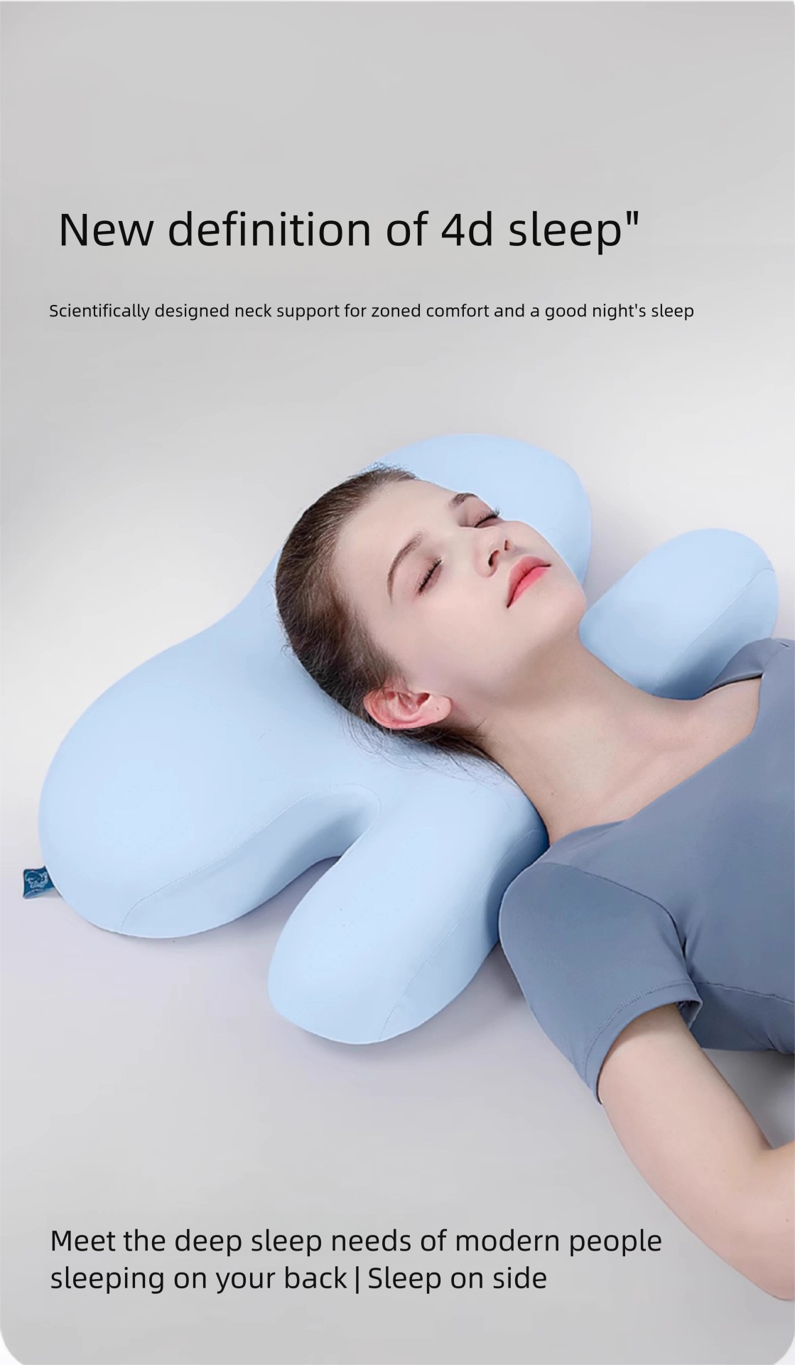 Ergonomic Neck Support Travel Pillow For Deep Sleep And Camping_voghion.com