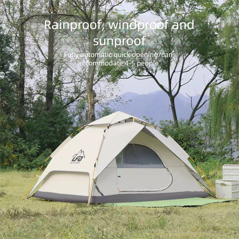 Barraca de camping dupla para uso externo, barraca portátil automática de montagem instantânea para caminhadas e piqueniques, impermeável e resistente aos raios UV._voghion.com