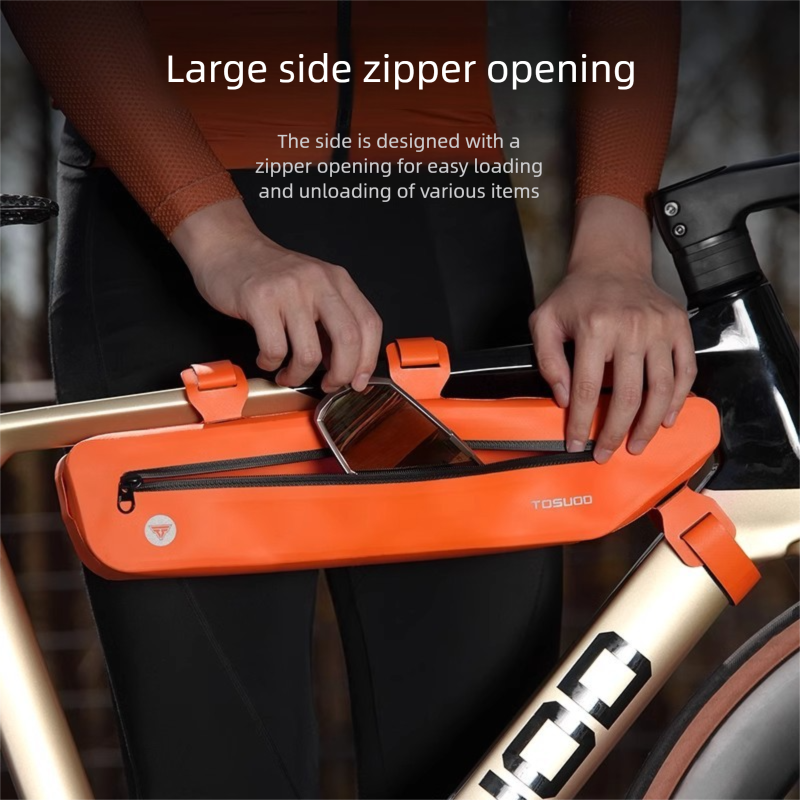 Waterproof Bike Frame Bag, Slim Front Tube Bag For Mountain & Road Bikes, Cycling Saddle Bag Accessory_voghion.com