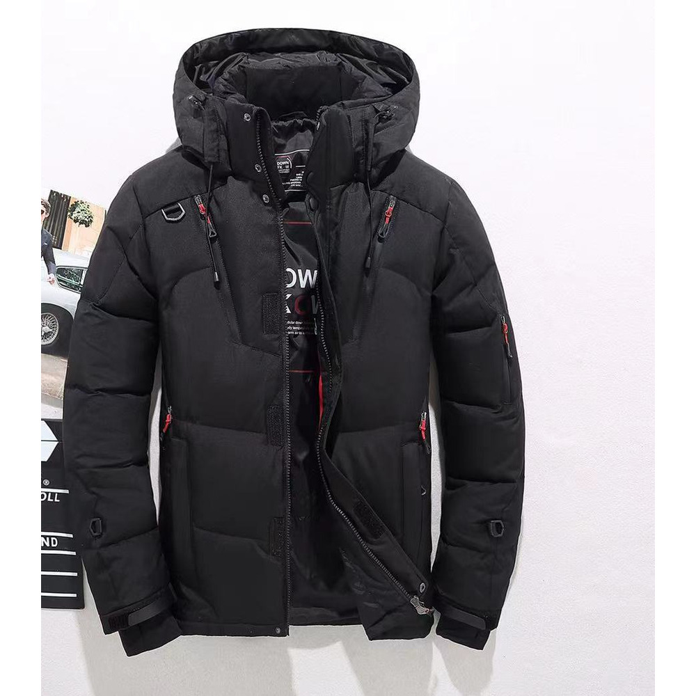 Giacca corta da uomo con cappuccio, casual, invernale, da esterno, spessa, Yama_voghion.com